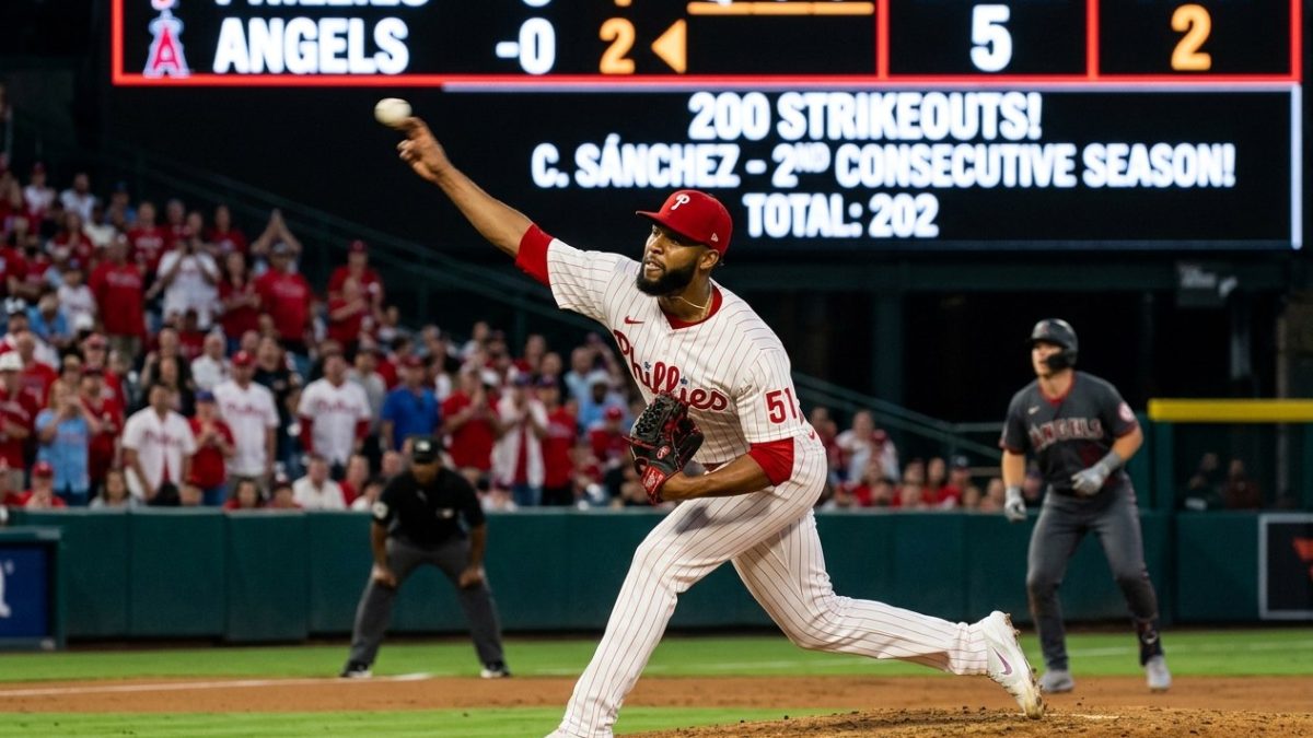 Cristopher Sánchez marca su segundo año de 200 ponches en la MLB