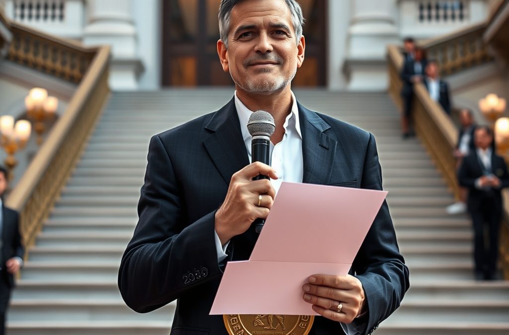 Clooney recibe León de Oro y alza la voz por la libertad de expresión