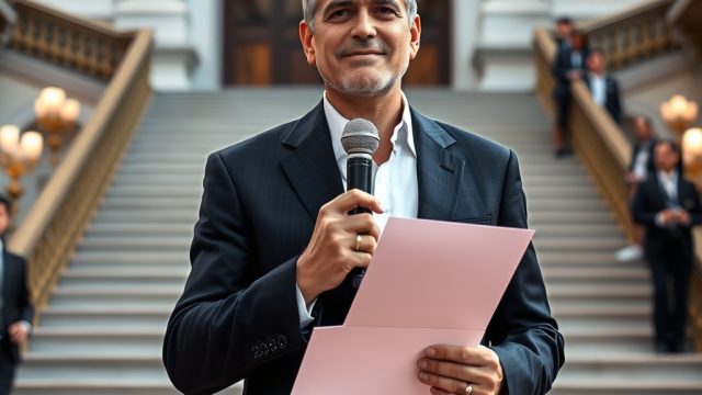 Clooney recibe León de Oro y alza la voz por la libertad de expresión