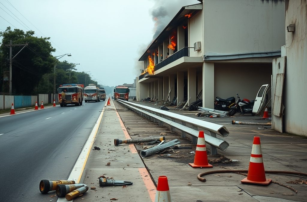 Incendio destruye el 80 % del segundo piso de edificio en Gurabito