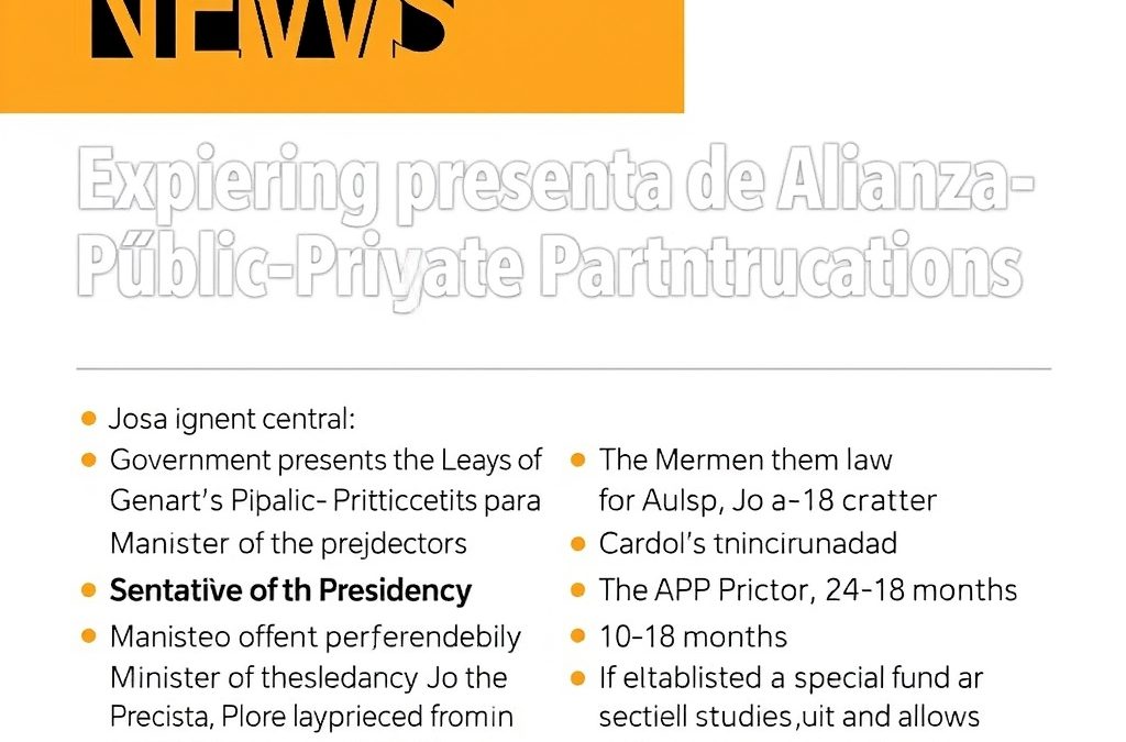 Gobierno presenta Ley de Alianzas Público‑Privadas para acelerar proyectos