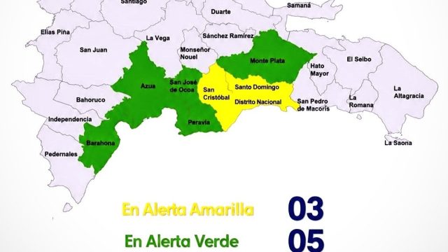 COE alerta al Distrito Nacional y dos provincias ante lluvias fuertes
