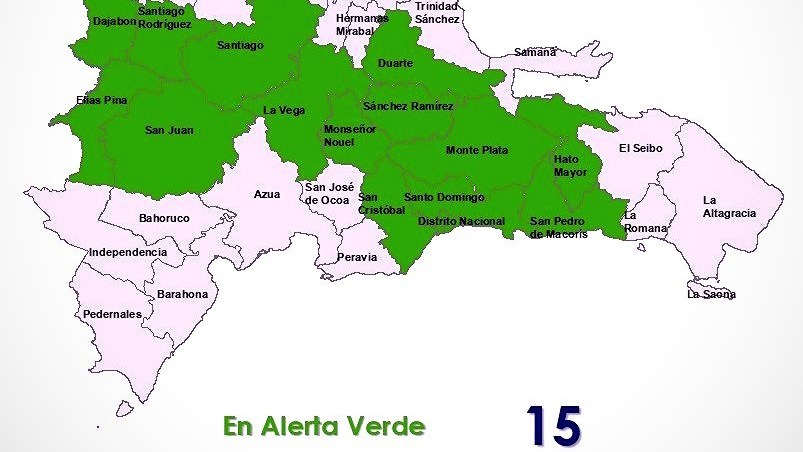 COE alerta verde en 14 provincias ante lluvias que aumentan riesgo de inundaciones